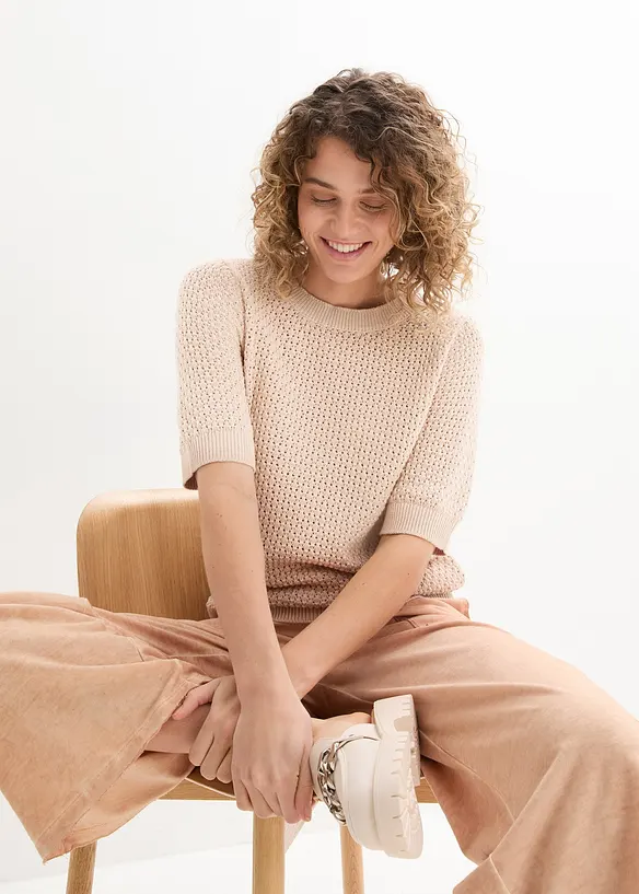 Strickshirt, halbarm, bonprix