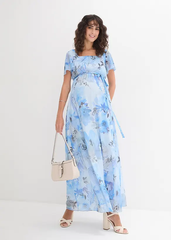 Robe longue de grossesse en mesh délicat, bonprix