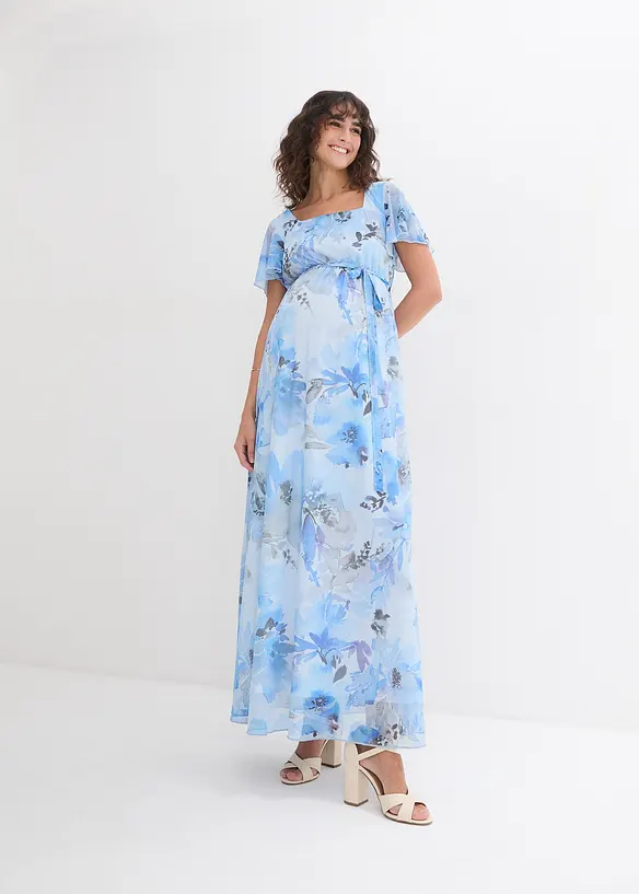 Robe longue de grossesse en mesh délicat, bonprix