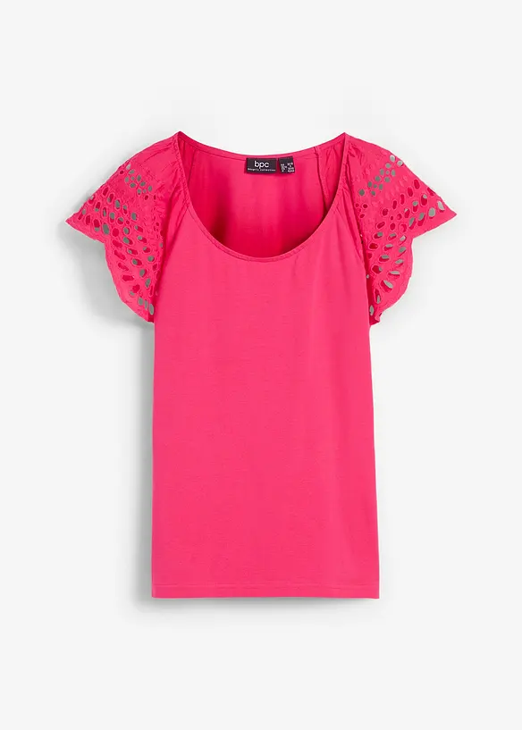 T-shirt à broderies anglaises, bonprix