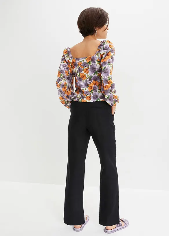 High-Waist-Hose aus Leinen-Viskose-Mix, bonprix