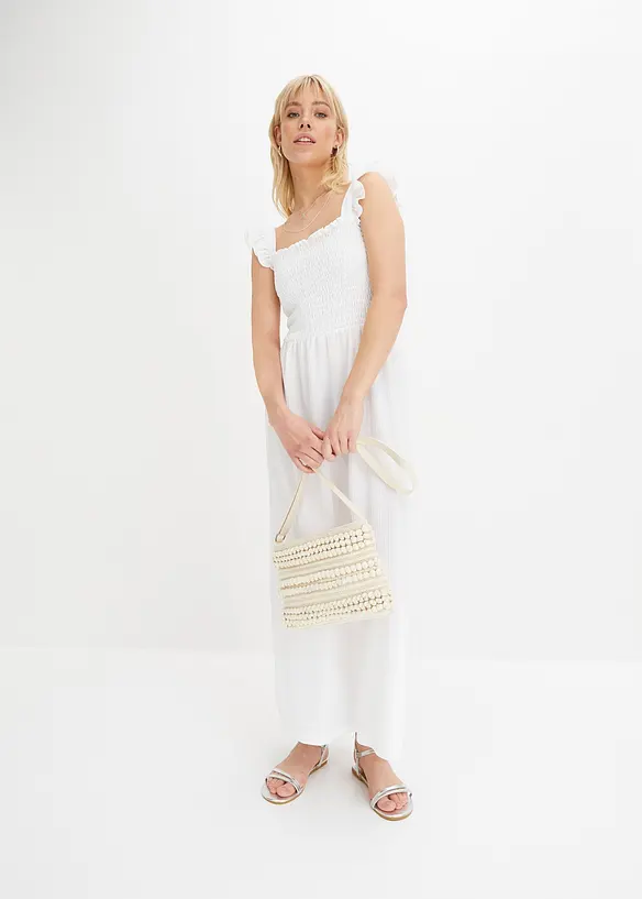 Robe midi en jersey avec détail smocké, bonprix