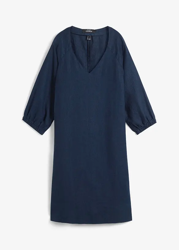 Robe 100 % lin, manches 3/4, bonprix