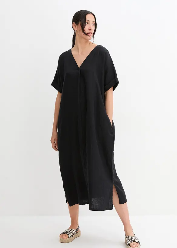 Robe caftan 100 % lin, bonprix
