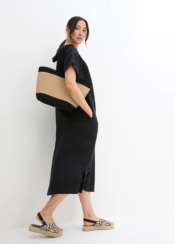 Robe caftan 100 % lin, bonprix