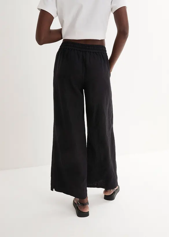 Pantalon palazzo 100 % lin, bonprix