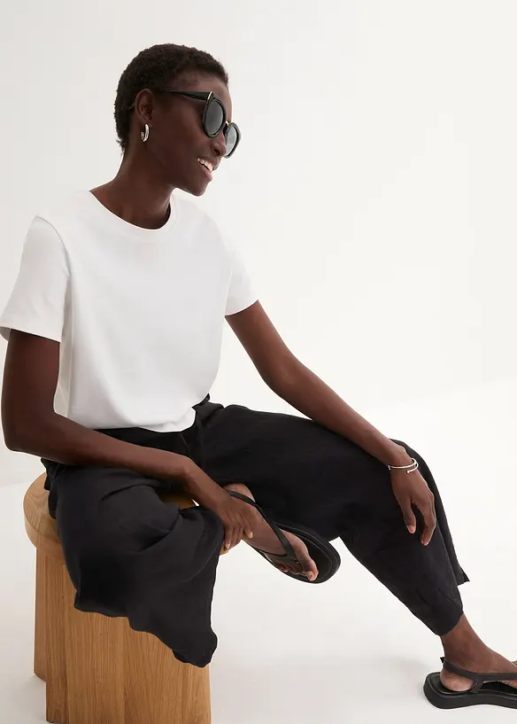 Pantalon palazzo 100 % lin, bonprix