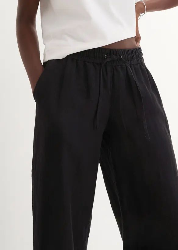 Pantalon palazzo 100 % lin, bonprix