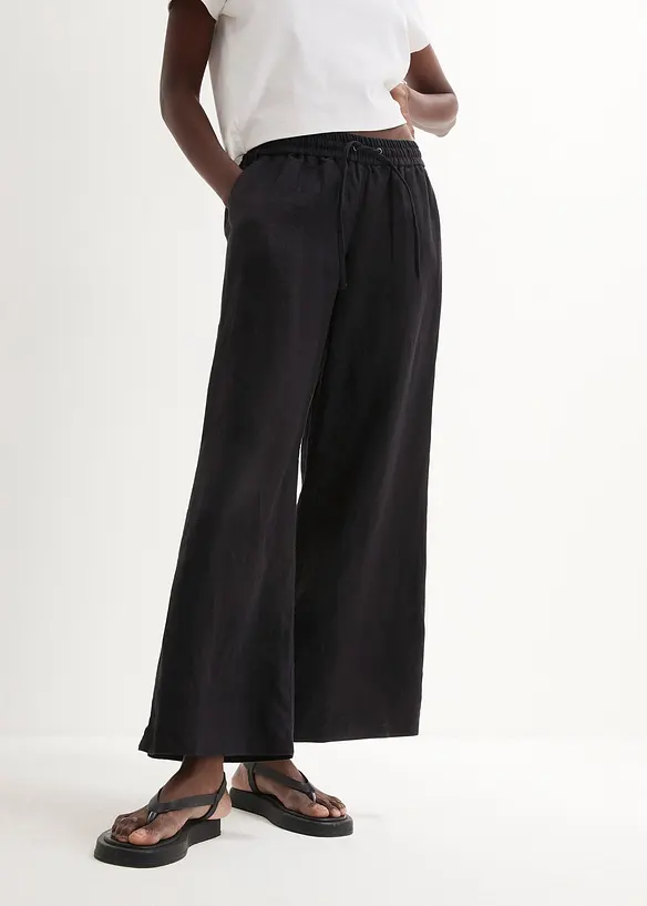 Pantalon palazzo 100 % lin, bonprix