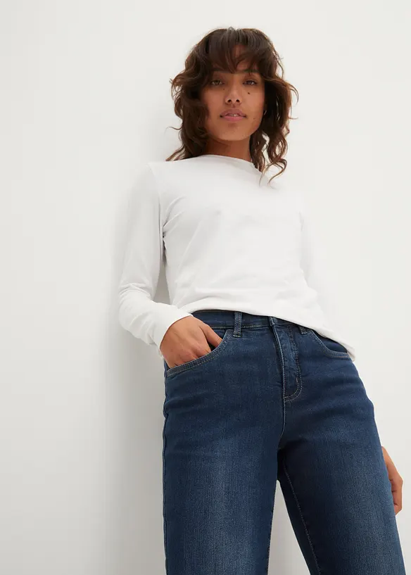 Straight Jeans Mid Waist, Stretch, bonprix