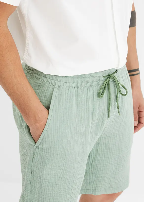 Short en gaze 100% coton, Regular, bonprix