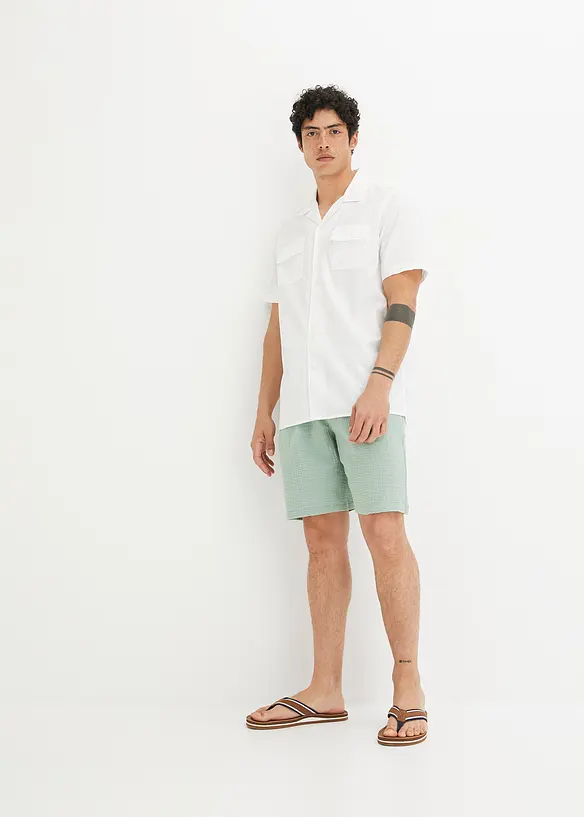Short en gaze 100% coton, Regular, bonprix