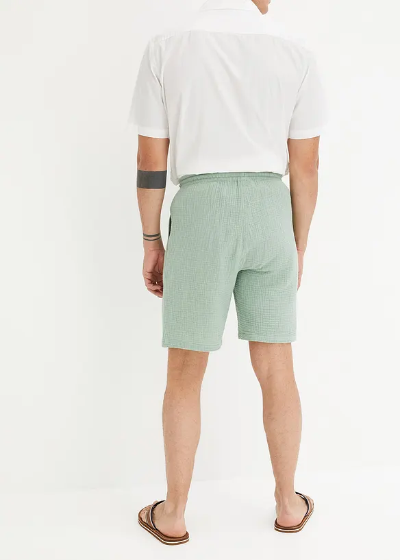 Short en gaze 100% coton, Regular, bonprix