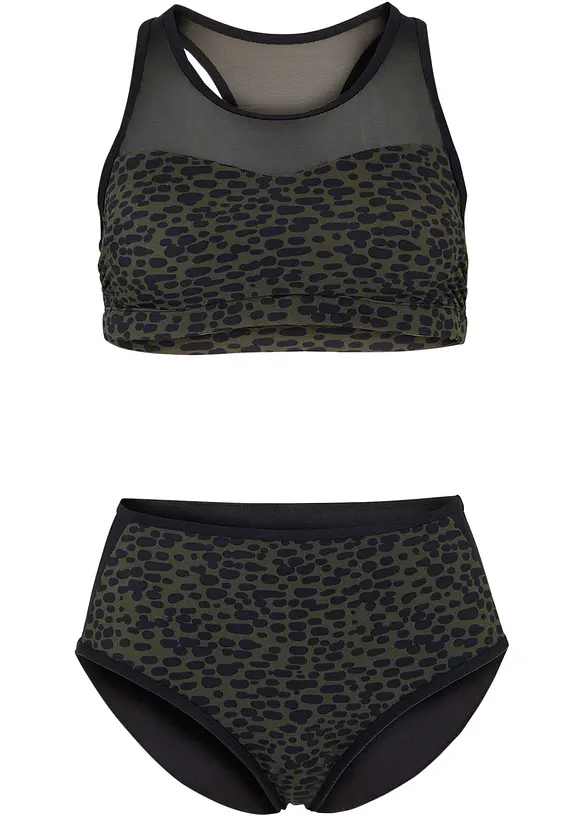 Bikini brassière (ens. 2 pces) avec mesh transparent, bonprix