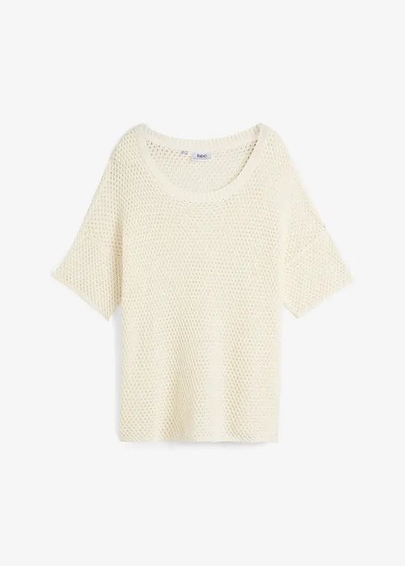 Pull ajouré oversize avec lin, bonprix