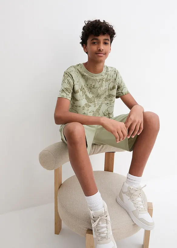 T-shirt et bermuda coton garçon (ens. 2 pces), bonprix