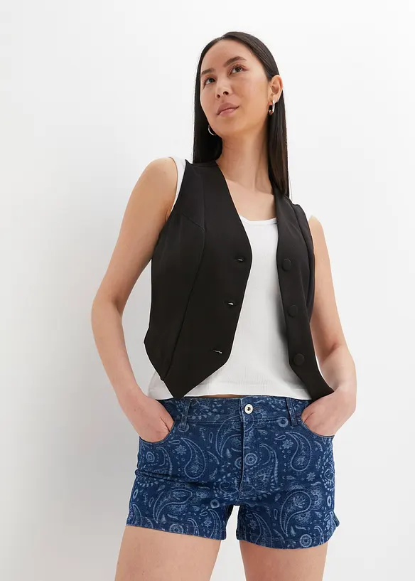 Short en jean imprimé, RAINBOW
