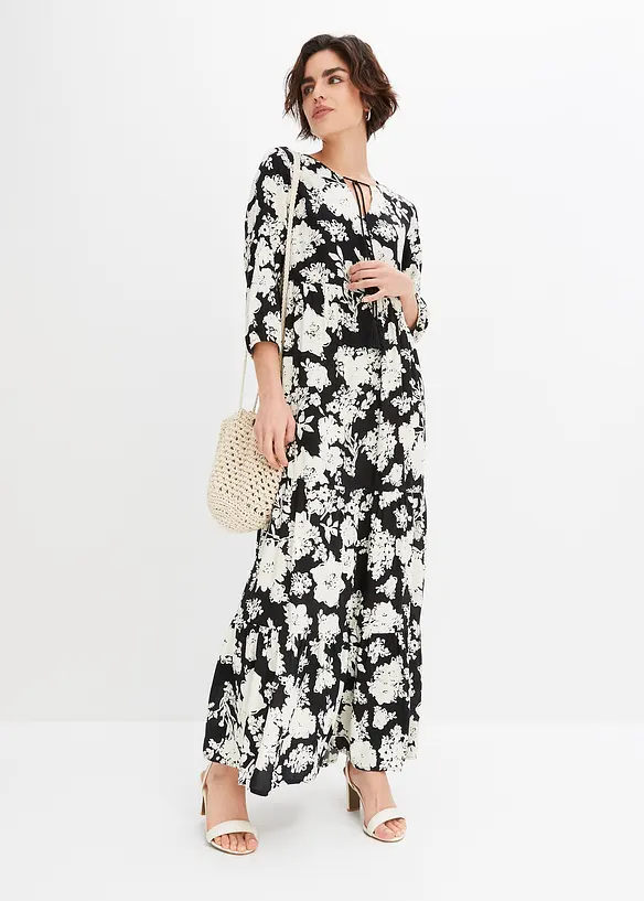 Robe longue imprimée en viscose fluide, bonprix