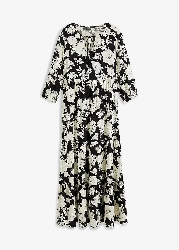 Robe longue imprimée en viscose fluide, bonprix