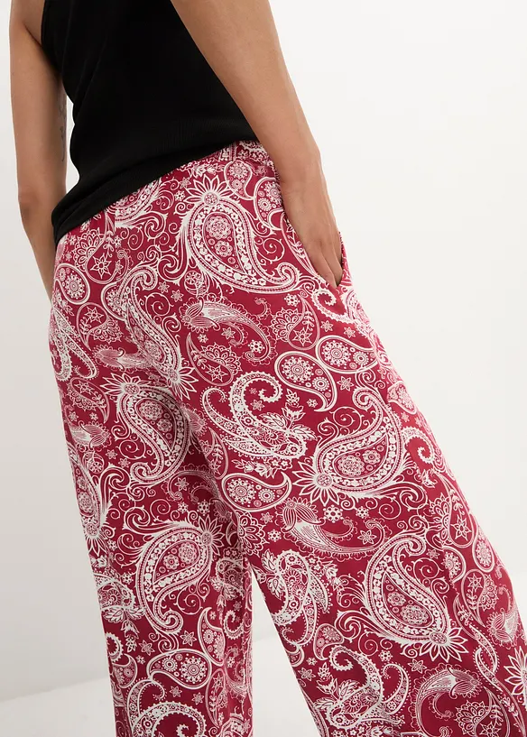 Pantalon palazzo doux en viscose extensible, bonprix