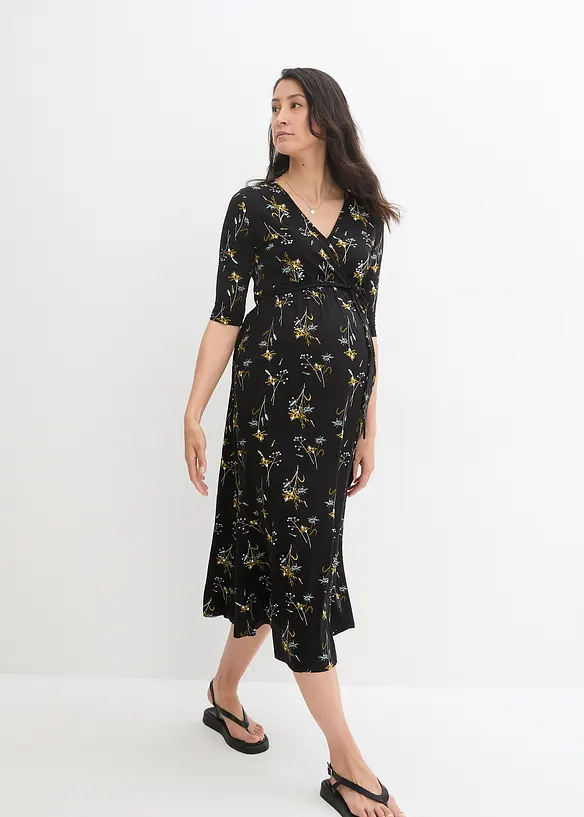 Robe midi de grossesse avec fonction allaitement, bonprix