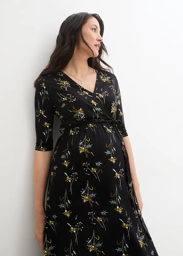 Robe midi de grossesse avec fonction allaitement, bonprix