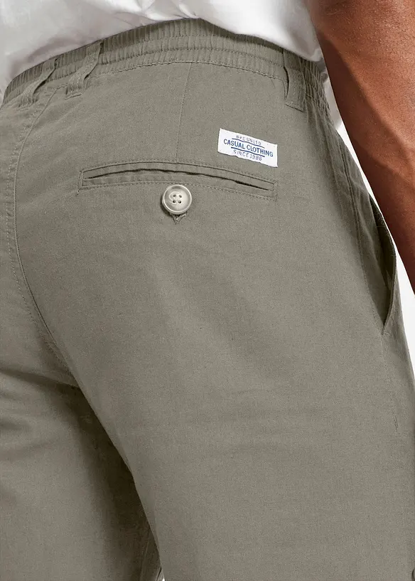 Pantalon chino avec lin, Regular, droit, bonprix