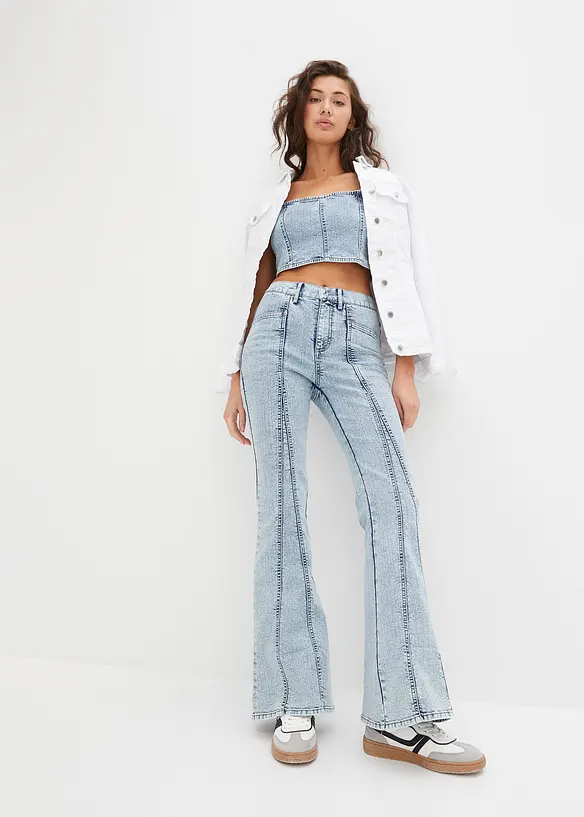 Jean évasé taille haute, bonprix