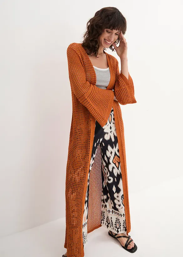 Gilet long en maille, bonprix