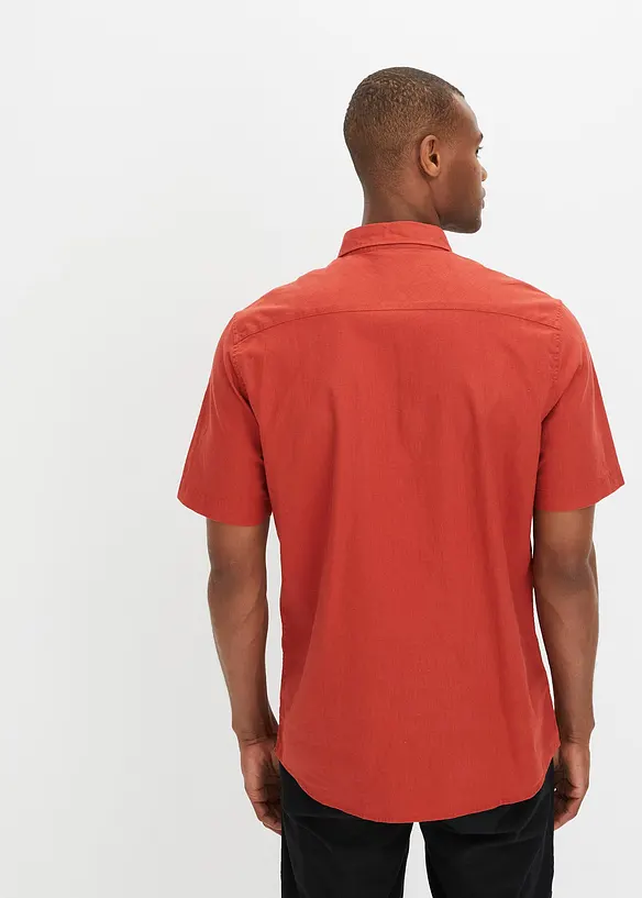 Chemise manches courtes en lin mélangé léger, bonprix