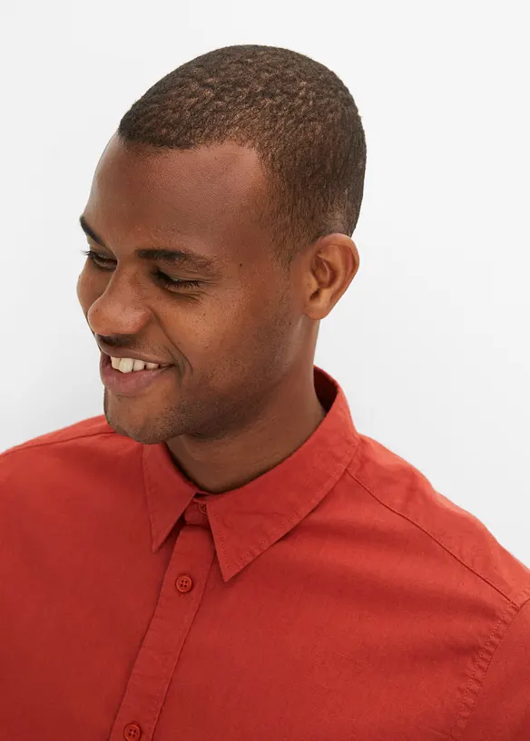 Chemise manches courtes en lin mélangé léger, bonprix