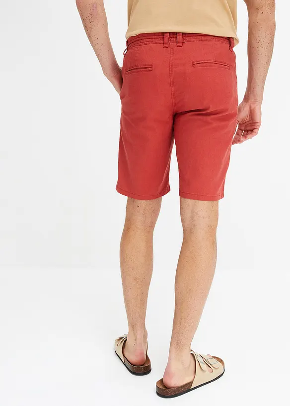 Bermuda chino avec lin et lien à noueer, Regular Fit, bonprix