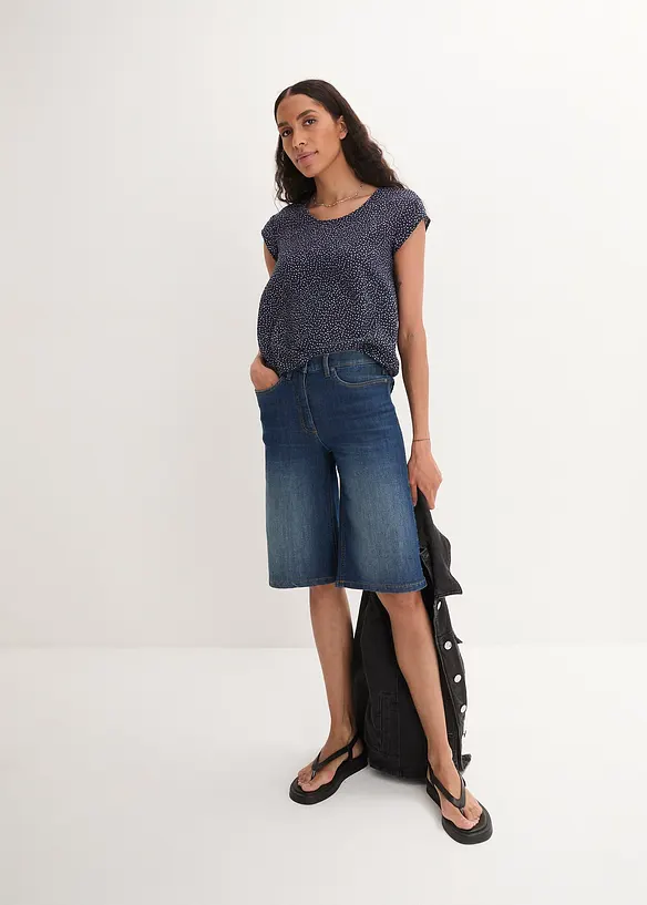 Bedrucktes Blusenshirt, kurzarm, bonprix
