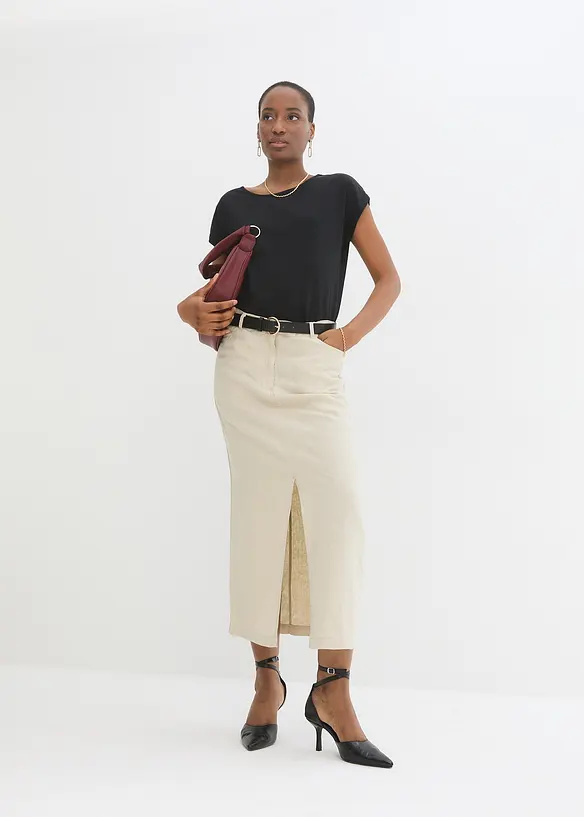 Shirt mit Seidenanteil, bonprix