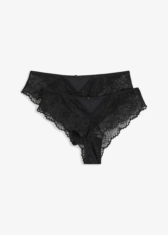 (2er Pack) Brazilslip mit zarter Spitze, bonprix