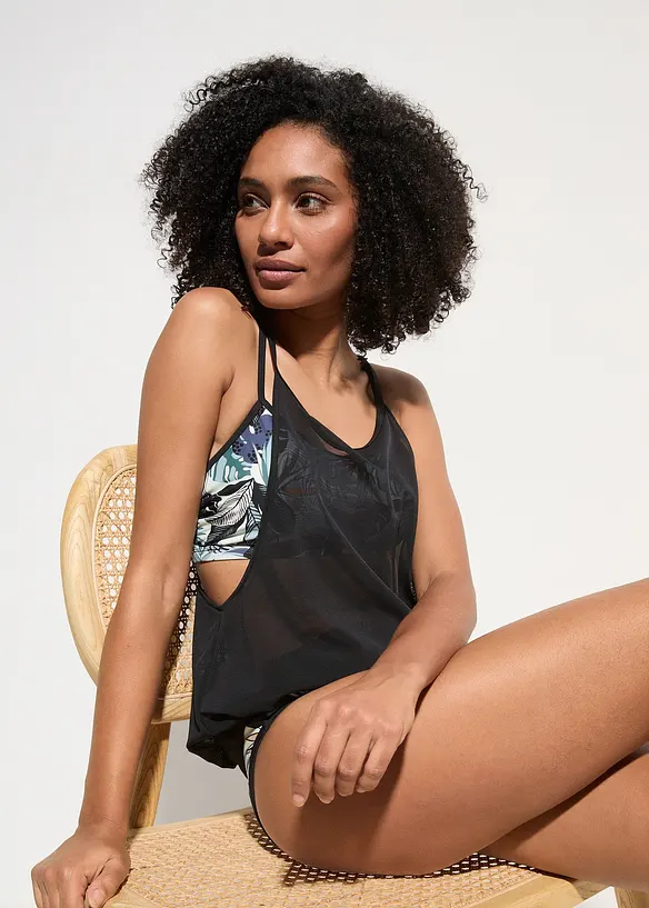 Oversize-Tankini mit Bustier-Bikinioberteil (3-tlg.Set), bonprix