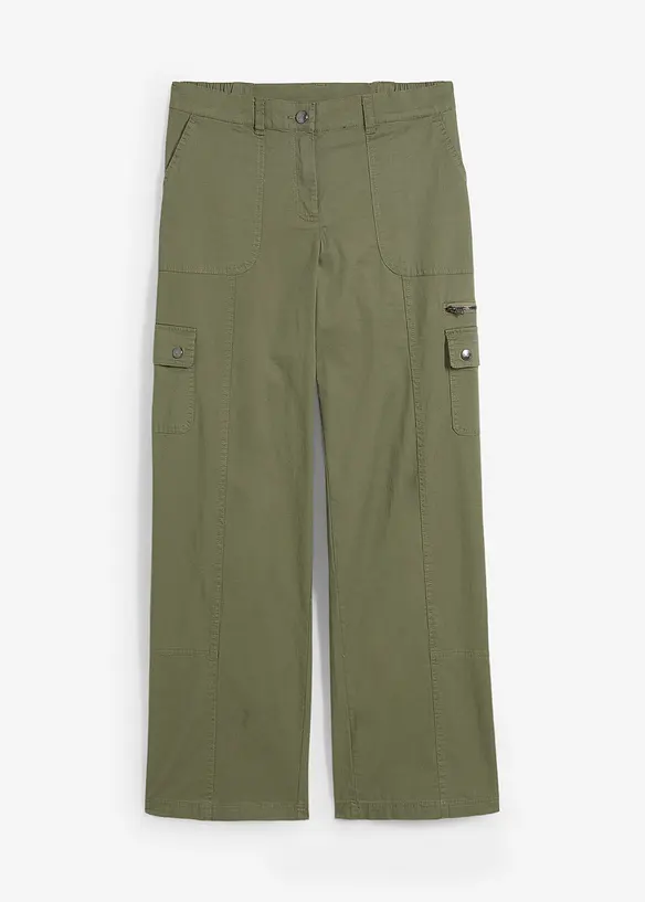 Cargo Jeans aus Baumwolle, Mid Waist, bonprix