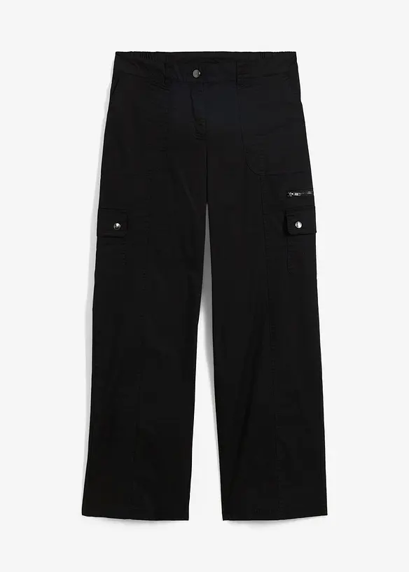 Jean cargo en coton, taille mi-haute, bonprix