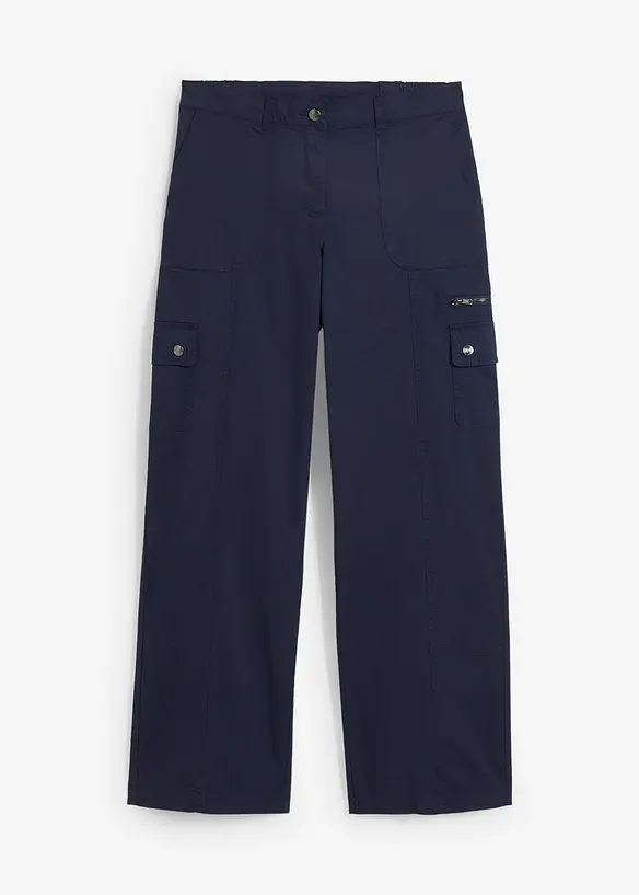 Cargo Jeans aus Baumwolle, Mid Waist, bonprix