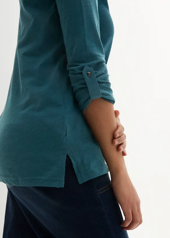 Shirt mit Knopfleiste aus reiner Bio-Baumwolle, bonprix