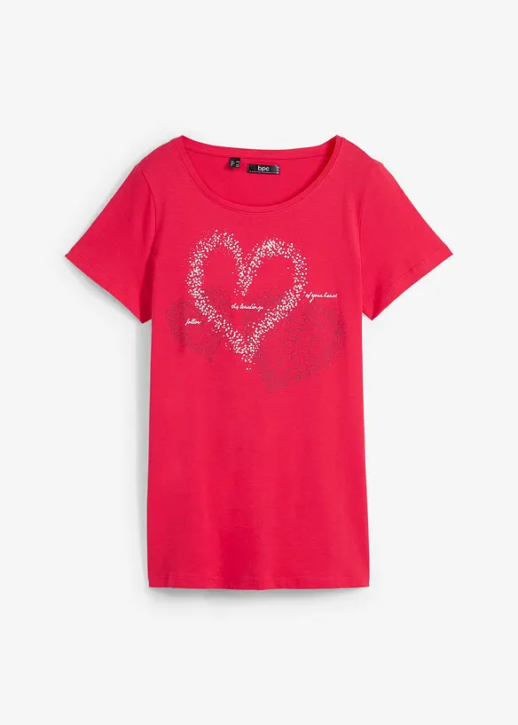 Shirt mit Herzdruck aus Bio-Baumwolle, bonprix