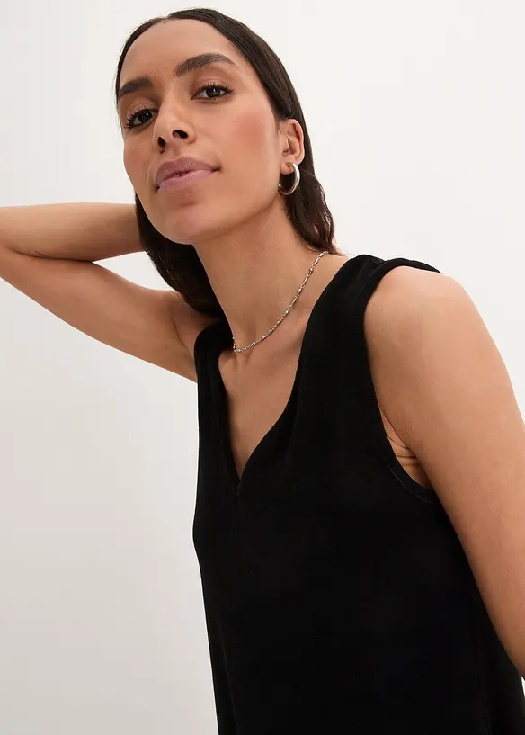 Robe trapèze en tissu éponge, bonprix
