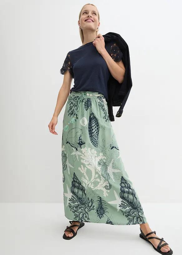 Jupe longue en viscose fluide, bonprix