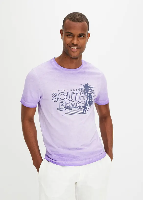 T-shirt aspect délavé 100% coton, bonprix