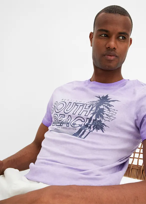 T-shirt aspect délavé 100% coton, bonprix