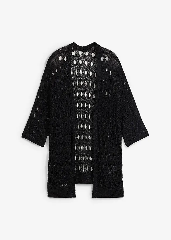 Ajour-Strickjacke mit Glitzergarn, bonprix