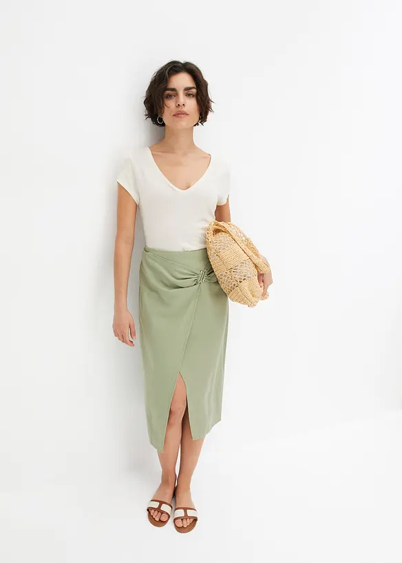 Jupe en lin, aspect portefeuille, BODYFLIRT