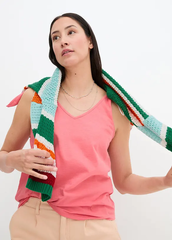 Top en coton avec détails nœuds, bonprix