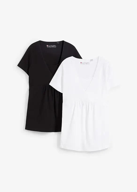 2-in-1 Umstands- und Stillshirts (2er Pack), bonprix