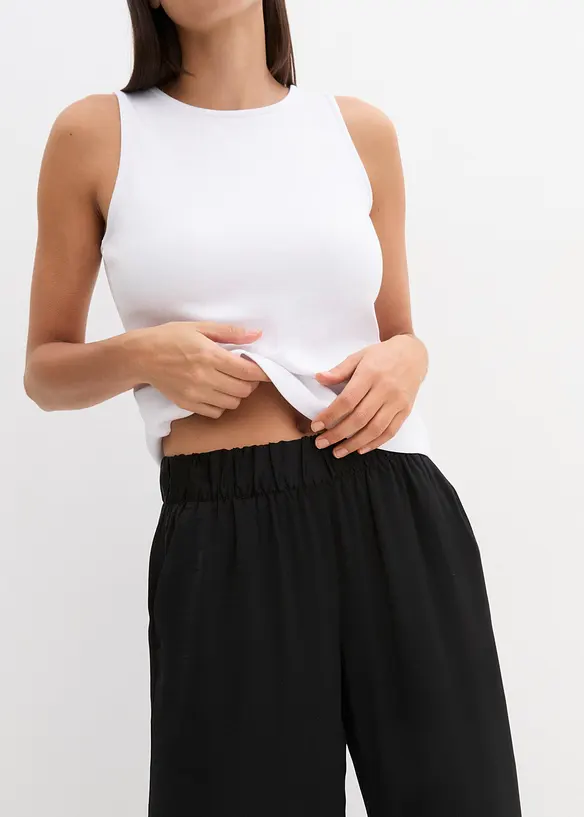 Leichte Palazzo-Hose aus strukturiertem Material, bonprix